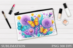 Butterflies Cosmetics Bag Design. Butterflly Sublimation Product Image 1
