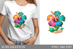 Hibiscus T-Shirt Design. Hibiscus Sublimation Product Image 1