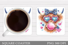 Patriotic Cow Coaster Design. Patriotic Cow Sublimation Product Image 1