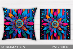 Flower Pillow Design. Floral Pillow Sublimation Product Image 1