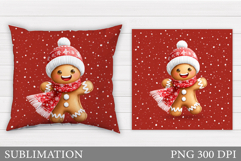 Gingerbread Pillow Design. Christmas Pillow Sublimation Product Image 1
