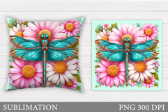 Dragonfly Pillow Design. Dragonfly Sublimation Product Image 1