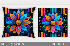 Flower Pillow Design. Floral Pillow Sublimation Product Image 1