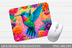 Hummingbird Mouse Pad Design. Hummingbird Sublimation Product Image 1