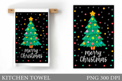 Christmas Tree Kitchen Towel. Christmas Deer Kitchen Towel Product Image 1