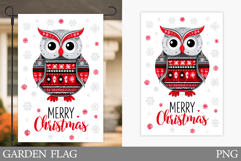 Christmas Owl Garden Flag. Christmas Garden Flag Sublimation Product Image 1