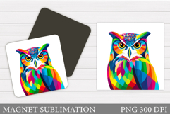 Owl Magnet Design. Owl Sublimation Product Image 1
