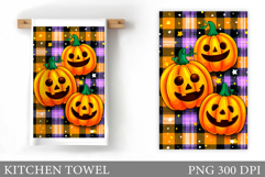 Halloween Pumpkin Kitchen Towel. Halloween Sublimation Product Image 1