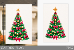 Christmas Tree Garden Flag. Christmas Garden Flag Design Product Image 1