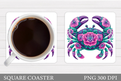 Crab Coaster Design. Crab Sublimation Product Image 1