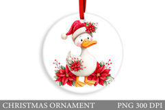 Cute Duck Christmas Ornament. Christmas Duck Sublimation Product Image 1