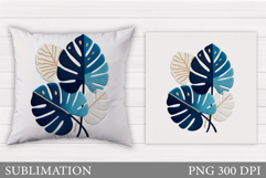 Tropical Leaves Pillow Design. Tropical Leaves Sublimation Product Image 1