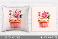 Cupcake Sublimation. Cupcake Pillow Design Product Image 1