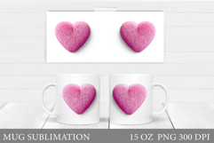 Heart Mug Sublimation. Valentines Mug Wrap Design Product Image 1