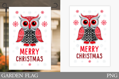 Christmas Owl Garden Flag. Christmas Garden Flag Sublimation Product Image 1