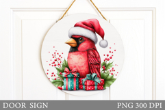 Cardinal Door Sign Design. Christmas Door Sign Sublimation Product Image 1