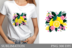 Lemons Sublimation. Lemons T-Shirt Design Product Image 1