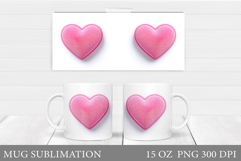Heart Mug Sublimation. Valentines Mug Wrap Design Product Image 1