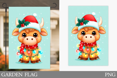Christmas Cow Garden Flag. Christmas Garden Flag Design Product Image 1
