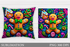 Gingerbread Pillow Design. Christmas Pillow Sublimation Product Image 1