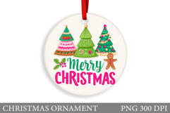 Christmas Ornament Sublimation. Merry Christmas Ornament Product Image 1