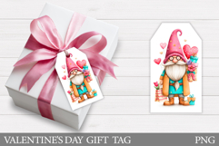 Valentines Gnome Gift Tags. Valentine Gift Tag Printable Product Image 1