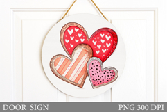 Hearts Door Sign Design. Valentines Door Sign Sublimation Product Image 1