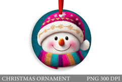 Snowman Christmas Ornament. Snowman Ornament Design Product Image 1