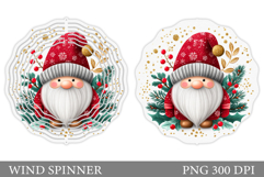 Christmas Gnome Wind Spinner. Christmas Wind Spinner Design Product Image 1