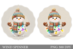 Cute Snowman Wind Spinner. Christmas Wind Spinner Design Product Image 1