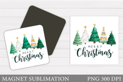 Christmas Tree Magnet Design. Christmas Magnet Sublimation Product Image 1