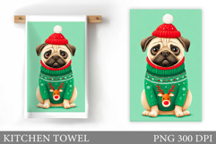 Christmas Dog Kitchen Towel. Christmas Kitchen Towel Design Product Image 1
