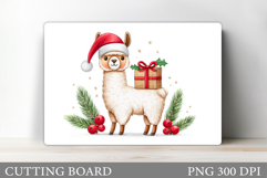 Christmas Lama Cutting Board. Christmas Cutting Board Product Image 1