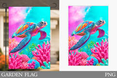 Sea Turtle Garden Flag Design. Sea Turtle Sublimation Product Image 1