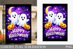 Cute Ghost Garden Flag. Cute Halloween Garden Flag Design Product Image 1