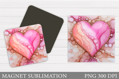 Heart Magnet Design. Valentines Magnet Sublimation Product Image 1