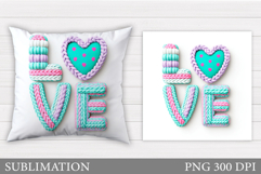 Love Pillow Design. Valentines Pillow Sublimation Product Image 1