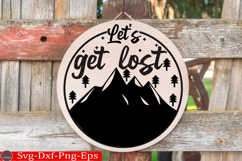 Camping Round Sign SVG Design Outdoor Sign Camping SVG Product Image 1