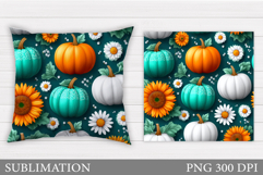 Fall Pumpkin Pillow Design. Fall Sublimation Product Image 1