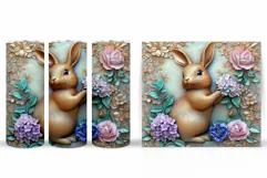 Cute Bunny Tumbler Design. Bunny Sublimation Product Image 2