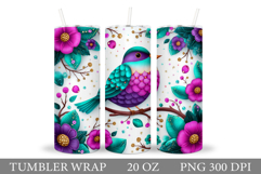 Cute Bird Tumbler Design. Cute Bird Sublimation Product Image 1