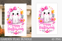 Cute Ghost Garden Flag. Cute Halloween Garden Flag Design Product Image 1