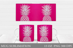 Pineapple Mug Wrap Sublimation. Pineapple Mug Design Product Image 1