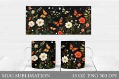 Butterfly Mug Design. Butterfliy Mug Sublimation Product Image 1
