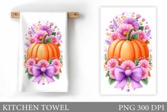 Pumpkin Kitchen Towel. Flowers Kitchen Towel Design Product Image 1