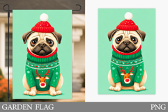 Christmas Dog Garden Flag. Christmas Garden Flag Design Product Image 1