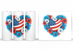 Patriotic Heart Tumbler. Patriotic Tumbler Sublimation Product Image 2