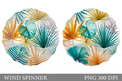 Tropical Leaves Wind Spinner. Tropical Wind Spinner Design Product Image 1