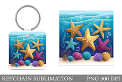 Starfish Keychain Design. Starfish Sublimation Product Image 1