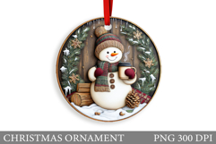 Cute Snowman Christmas Ornament. Snowman Ornament Design Product Image 1